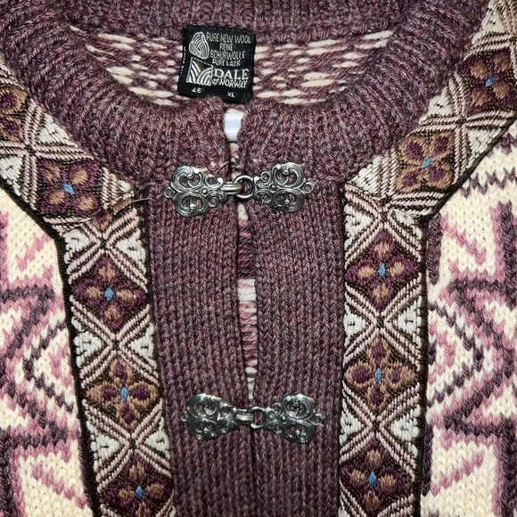 Vintage Dale Of Norway purple fair isle wool cardigan - Picture 8 of 11